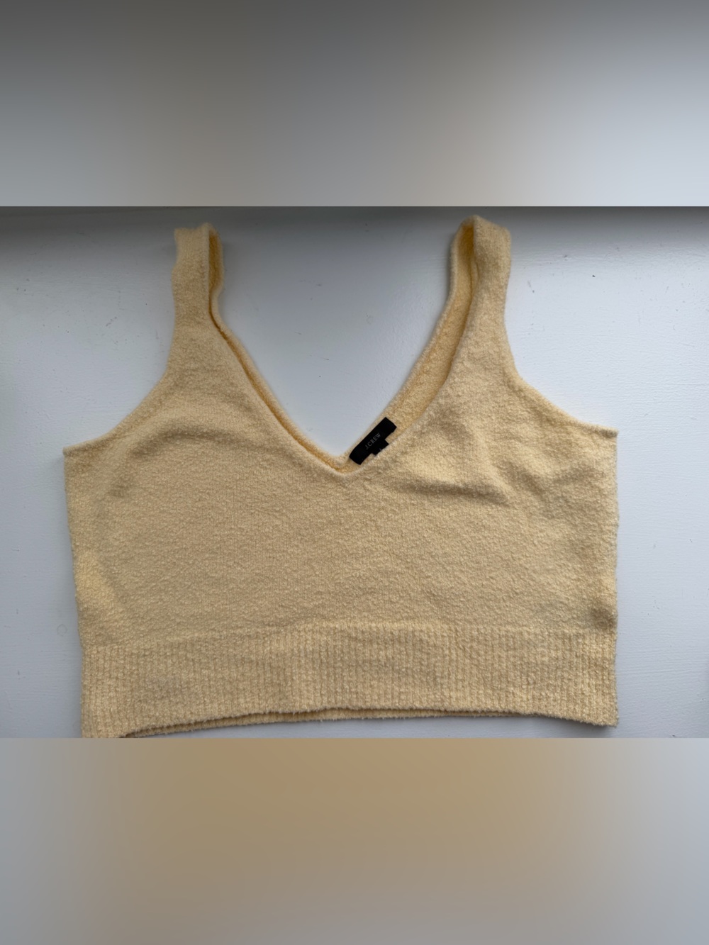 J.Crew Butter Yellow Boucle Crop Tank Top - Picture 3 of 10